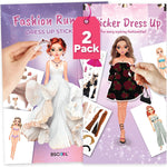 BSCOOL Sticker Dress up Books - Sticker Activity Book for Kids. Learn Girls Fashion Design with Stickers and Guides for Kids 5 and up. Little Designer Creativity Book. Stickers, Paper Dolls. - Glamour