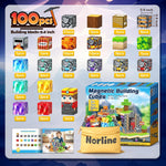 100PCS Magnetic Blocks Building Toys, STEM Learning Sensory Toys for Kids Age 3-5 4-8 5-7 8-12, Gem Cave Adventure Mine Magnet World Craft, Christmas Game Gift for for 3+ Years Old Boys Girls(0.8")