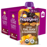 Happy Baby Organics Stage 2 Baby Food Pouches, Gluten Free, Vegan & Healthy Snack, Clearly Crafted Fruit & Veggie Puree, Fruit & Veggie Variety Pack, 4 Ounces (Pack of 10), Amazon Exclusive