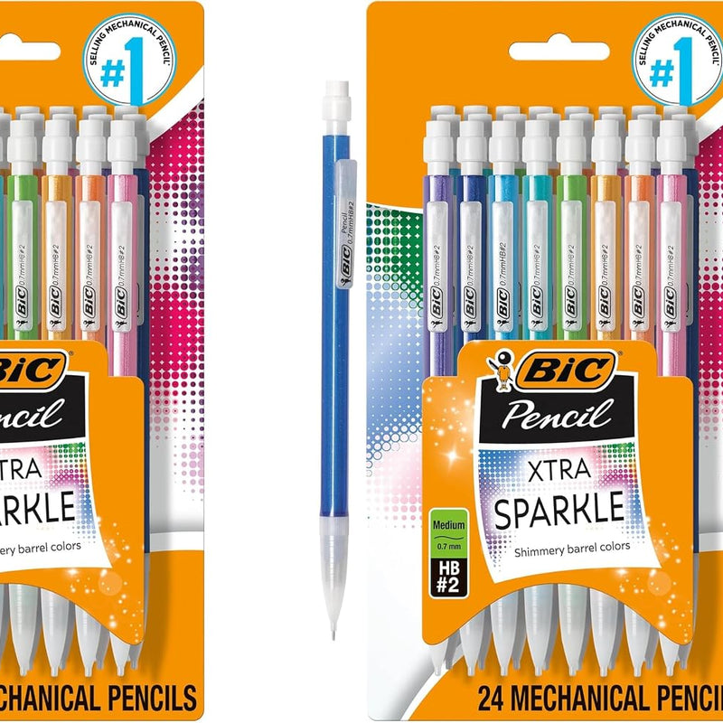 BIC Xtra-Precision Mechanical Pencils with Erasers, Fine Point (0.5mm), 24-Count Pack Mechanical Drafting Pencil Set