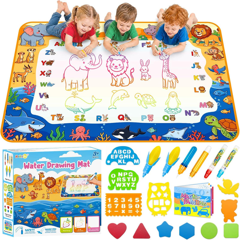 Water Doodle Mat, Kids Drawing Toys for 3 4 5 Year Old Boys Girls Gifts | Reusale Princess Color Mat, Mess-Free Coloring, Educational Doodle Toy, Toddlers Birthday Gifts for Age 3 4 5 6 7 8 Year Old