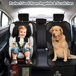 Sinvitron Car Seat Protector for Child Car Seat - Waterproof Non-Slip Leather Mat with 2 Mesh Pockets, Universal Seat Cover for Baby, Pets & Vehicles (1-Pack, Black)