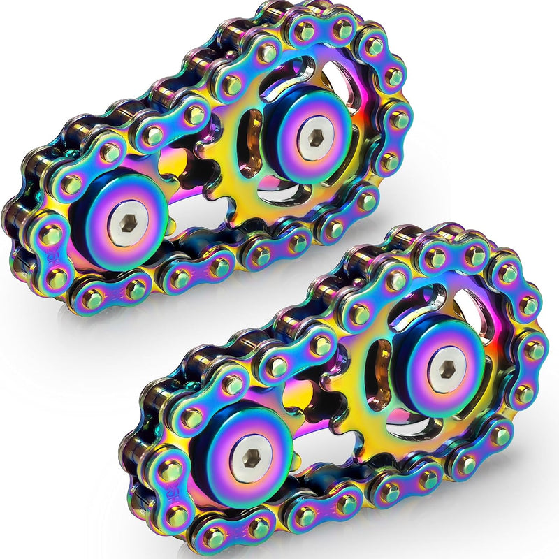 Metal Fidget Spinner Toys for Teens Boys Adults Bike Chain Roller Gadgets ADHD Figette Anxiety Stress Relief Items Quiet Figet Desk Offices EDC Men Easter Basket Stuffer