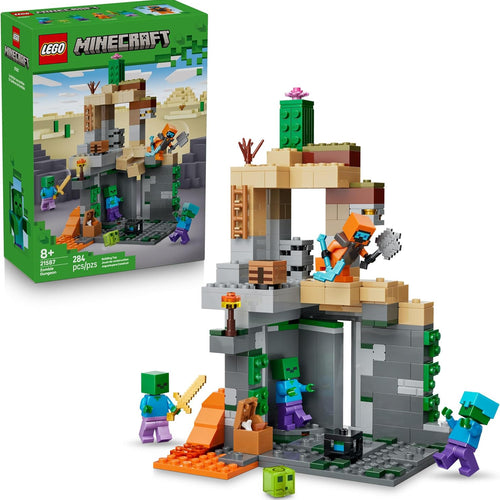 LEGO Minecraft Wandering Wastelands Minifigure, Desert Biome Zombie Dungeon Building Toy for Boys & Girls, Ages 8+