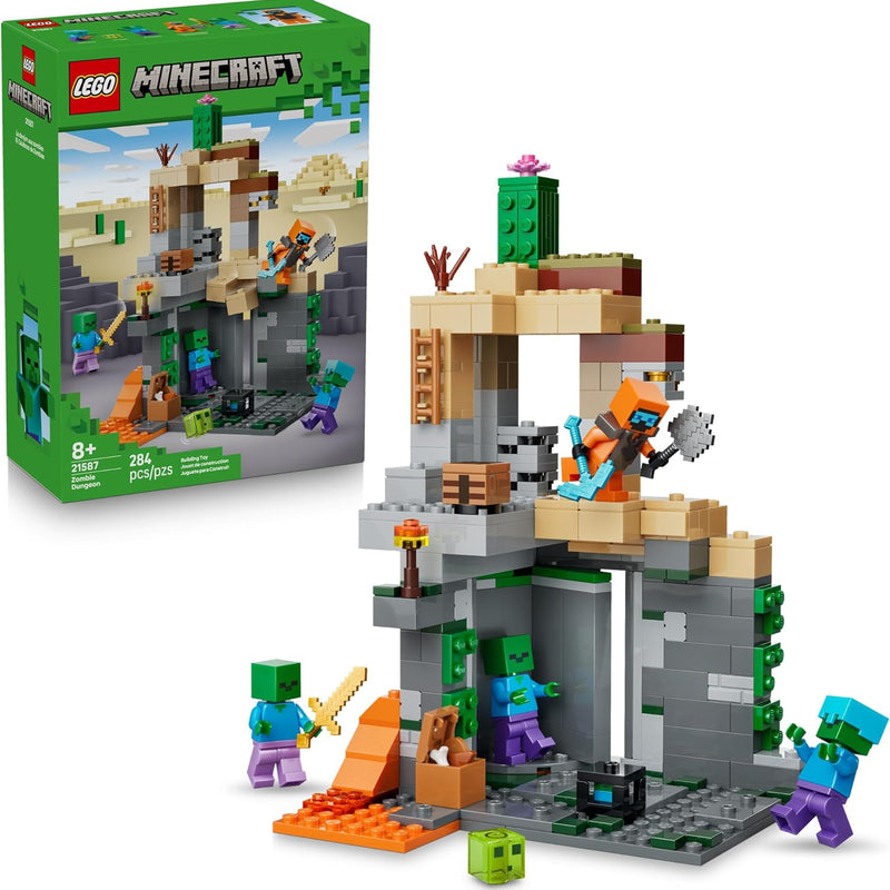 LEGO Minecraft Wandering Wastelands Minifigure, Desert Biome Zombie Dungeon Building Toy for Boys & Girls, Ages 8+
