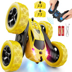Qunreda 4WD RC Stunt Car for Kids, 2.4GHz, LED Lights, 360° Flips, Upgraded USB-C Batteries, 6-12 years old
