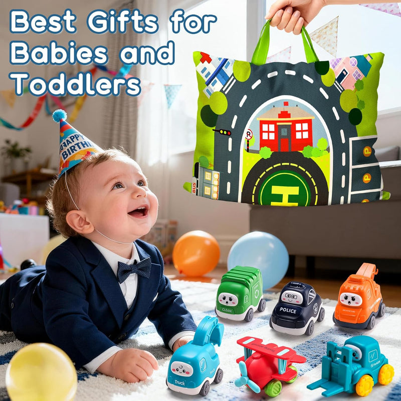 Big Cartoon Truck Car Toys for 1 Year Old Boys with Playmat/Storage Bag
