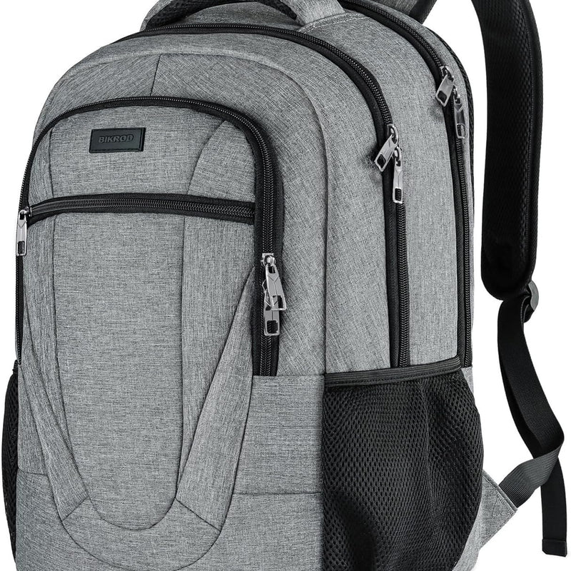 BIKROD Travel Laptop Backpack, 17 Inch Extra Large School Backpacks for Teen Boys and Girls, Black Water Resistant Women Back Pack, Business Men Sturdy Computer Bag