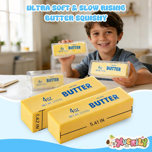 Squishy Stress Ball & Slow Rising Butter Squishy Fidget Toys Set - 4 Pack Ultra Soft Sensory Toys, Cute Taba Pack for Kids Adults, Desk Toy, Party Favors & Gift Ideas