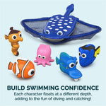 SwimWays Disney’s Finding Dory Mr. Ray’s Dive and Catch Game for Ages 5+ | Weighted Waterproof Figurines Sink and Encourage Active Summer Play; Builds Swimming Confidence With Diving Games and Races