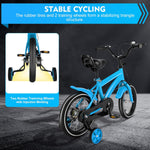 YIYIBYUS 14" Kids Bike, 14 Inch Children's Bicycle, Training Wheels, Adjustable Height, Dual Brake, Suitable for 3-6 Years Old
