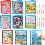 5-Pack Reusable Water Coloring Books for Toddlers, Mess-Free Portable Educational Doodle Toys