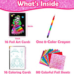 FUNNYB&G Foil Art Craft Kit for Kids, Sparkly Birthday Gift Toy for Girls