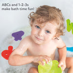 nuby foam bath letters and numbers set for toddlers 3+ years, 36 pieces