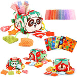 yogingo tissue box toy montessori for babies 6-12 months soft stuffed high contrast crinkle sensory toys