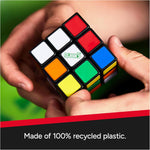 Rubik's Re-Cube 3x3 Cube Made with 100% Recycled Plastic, Color-Matching Puzzle for Ages 8 & Up