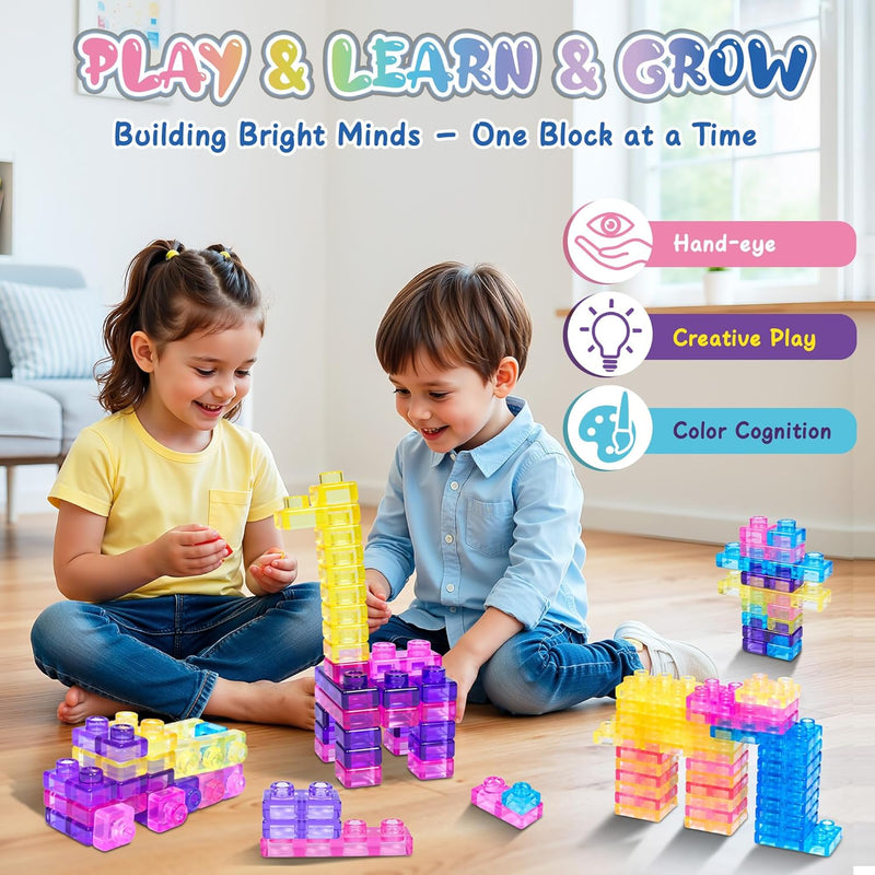 JOY SPOT! 40 PCS Sensory Soft Building Blocks for Toddlers, Kids Montessori Squishy Stacking Toy Set,Squeezable & Stretchable Early Learning Construction Playset,Puzzle Blocks for Creative Play