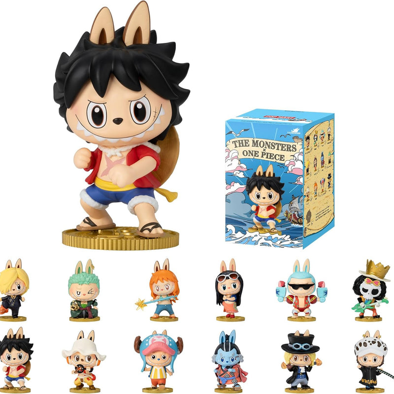 POP MART THE Monsters × One Piece Series Figures Blind Box Figures, Random Design Action Figures Collectible Toys, Holiday Birthday Gifts for Girls and Boys, Father's Day, Anime Fans,Single Box