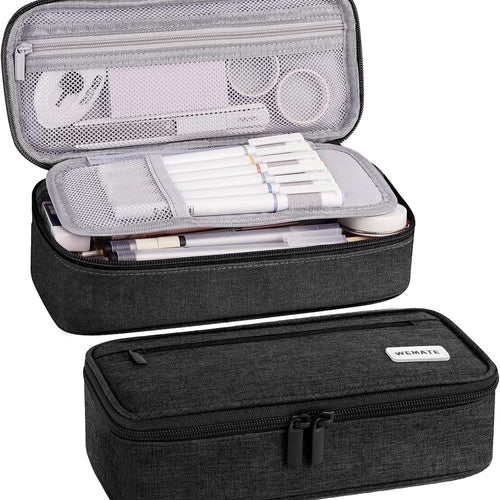 WEMATE Pencil Case, Large Storage Organizer, Makeup Bag, Teacher Must - have, Big Pencil Pouch, Marker Case for College