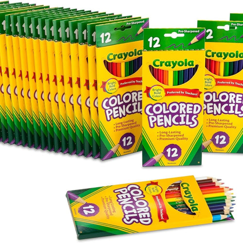Crayola Bulk Colored Pencils for Kids (24pk) - 12 Assorted Colors, Art Supplies For Crafts & Coloring Books, Bulk Preschool & Kindergarten Classroom Supplies (Packaging May Vary)