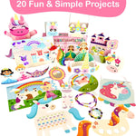 Craftikit® 20 Award-Winning Princess & Unicorn Crafts for Kids Ages 3-10 Years, All-Inclusive Toddler Arts and Craft Kits for Kids, Fun Toddler Craft Box for Girls in Preschool