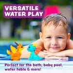 Tub Works® Fantasy Watertight Bath Toys, 6 Pack | Sealed, No Hole Bath Toys Design Keeps Moisture Out | Soft, Squeezable & Float on Water | Baby & Toddler Bathtub Toy | Unicorn Baby Girl Bathtub Toy