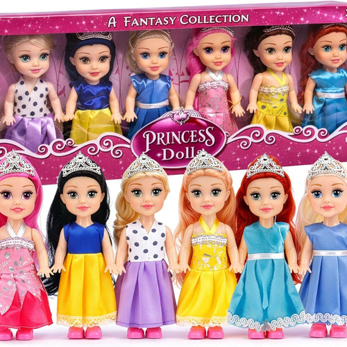 Liberty Imports Little Royal Princess Toddler Dolls with Dresses, Girls Imaginative Pretend Play Small Dolls Party Favors Collection (Princess)