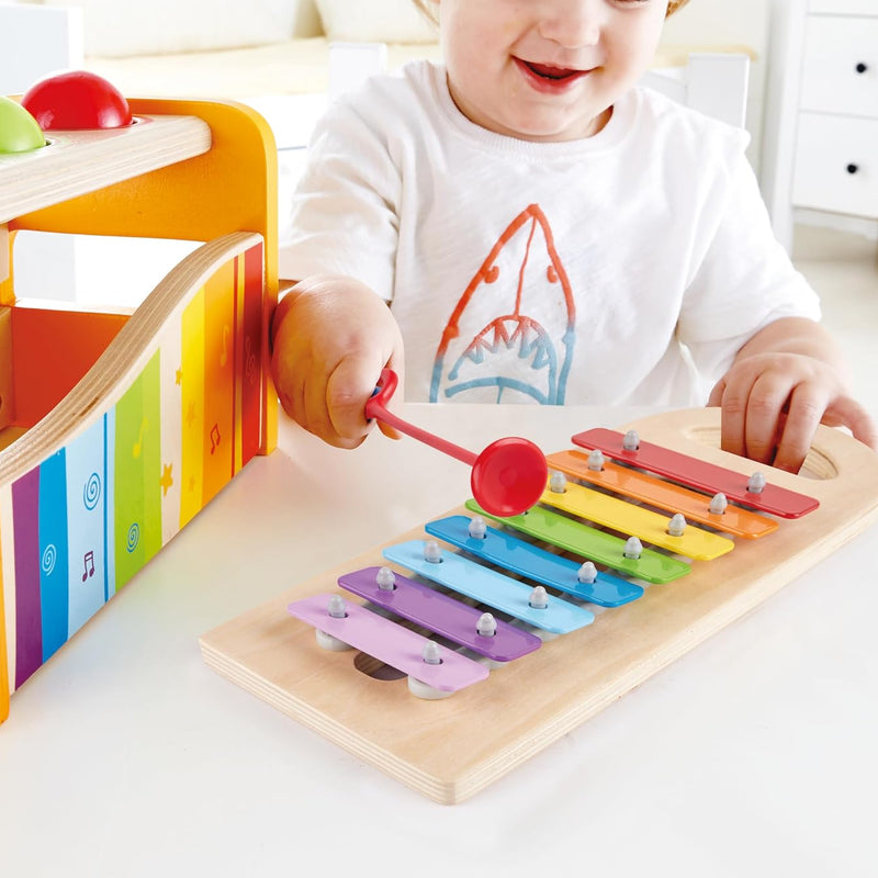 Hape Pound & Tap Bench with Slide Out Xylophone - Award Winning Durable Wooden Musical Pounding Toy for Toddlers