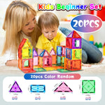 Mruikeny Magnetic Tiles Building Blocks for 3 4 5 6 7 8+ Years Old Boys Girls Colorful Magnet Stacking Toys Birthday Gift for Toddlers STEM Preschool Educational Construction Tiles Set