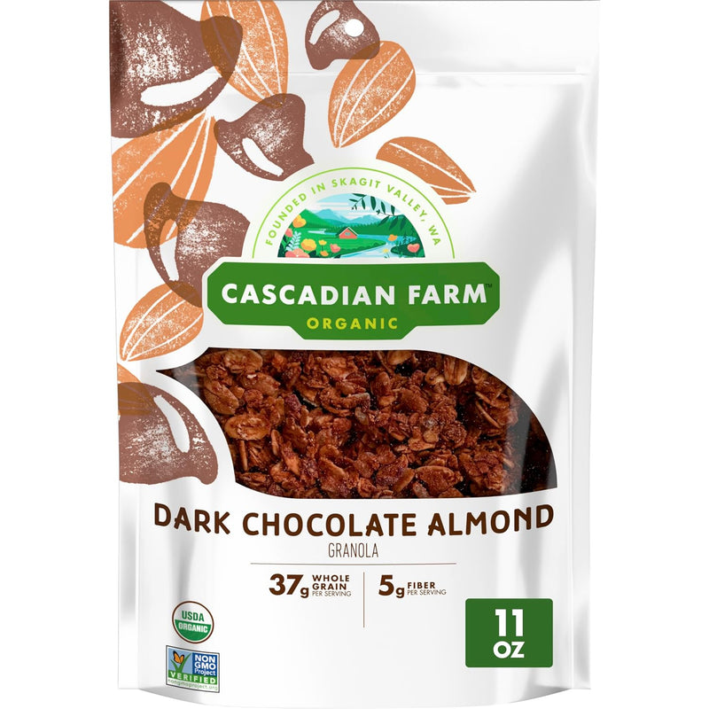 Cascadian Farm Organic Oats and Honey Granola, Resealable Pouch, 11 oz | Whole Grain Oats & Golden Honey, 35g Whole Grain, 3g Fiber, Non-GMO Verified, Great Yogurt or Hiking Snack
