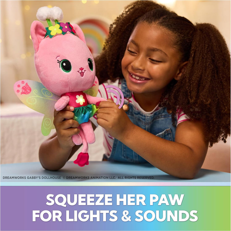 Gabby’s Dollhouse Fairylandia Official Rainbow Light-Up Kitty Fairy Plush, Cat Stuffed Animal, Sensory Toys for Ages 3 & Up