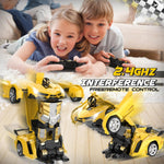 Transform Remote Control Car Toy for Kids 4-8, 2.4GHz RC Car with 360° Rotation and One-Key Transformation