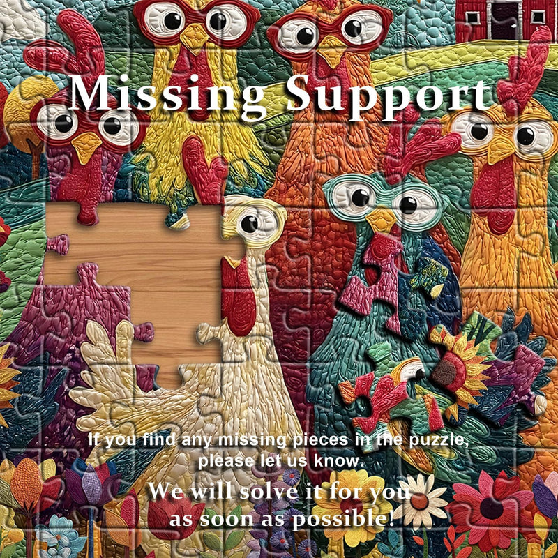 Chicken Puzzles for Adults, 1000 Piece Jigsaw Puzzle, Funny and Colorful Chicken Art Challenge