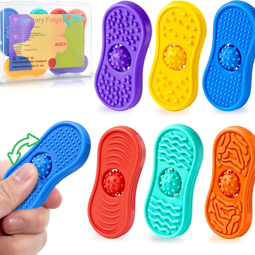 Sensory Fidget Toys For Kids 6 Pack Silicone Worry Stones for Autism & ADHD Calming Down Quiet Figette Classroom Must Have Stress Toys for Anxiety Relief Office Desk Toy Set Easter Basket Stuffer Gift