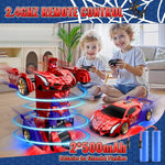Spider Transform RC Car with Eye & Underbody Lights, 2.4GHz Remote Control, Fast 360°Rotation Robot Toy for Boys 3-12 Years Old
