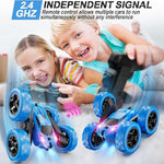 4WD High-Speed Stunt RC Car with 360° Flips & USB-C Fast Charging – Blue Edition