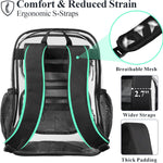 PACKISM Clear Backpack for School - 17 inch Large Heavy Duty Bookbag, Reinforced See Through PVC Transparent Backpack