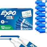 EXPO Dry Erase Markers, Low Odor Ink, Blue, Chisel Tip, 12 Count - Whiteboard, Calendar, Organization, Essential Supplies for Office, School, Classroom, Teachers