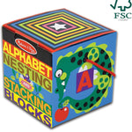 Melissa & Doug Deluxe 10-Piece Alphabet Nesting and Stacking Blocks - FSC Certified