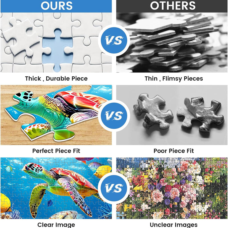 500 Piece Puzzle for Adults, Turtle Jigsaw Puzzles, Sea Animals Puzzles 500 Pieces, Birthday and Barious Holiday Party for Family Adult, Funny Puzzle for Adults, 20.5x15 in