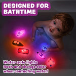 Tub Works® Ocean Rescue™ Vehicles Light Up Bath Toys, 6 Pack | Water-Activated Light Up Toys Flash & Change Color | Easy-Grip Baby & Toddler Bath Toys | Sensory Toys with Bath Lights for Kids Bath