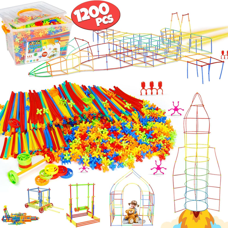 Ggiibro Straw Constructor Toys STEM Building Toy for Kids