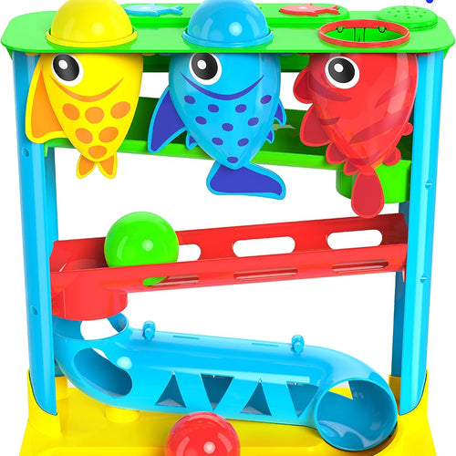Move2Play, Feed The Fish | 30+ Fin-Tastic Songs & Phrases | Baby & Toddler Musical Toy | First Birthday Present for 1+ Year Old | Ages 6-24 Months | Boy & Girl Ball Drop Toy