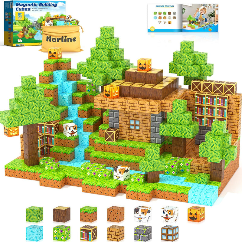 100PCS Magnetic Blocks Building Toys, STEM Learning Sensory Toys for Kids Age 3-5 4-8 5-7 8-12, Gem Cave Adventure Mine Magnet World Craft, Christmas Game Gift for for 3+ Years Old Boys Girls(0.8")