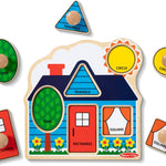 Melissa & Doug First Shapes Jumbo Knob Puzzle, Wooden Peg Puzzle, Ages 1+, Educational Toy for Shape Recognition
