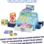 Bluey Cash Register Playset with Scanner, Toy Credit Card, and Dollar Bucks for Kids, Ages 3+
