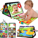 URMYWO Tummy Time Mirror Toys, High Contrast Baby Toys for Newborn | Visual Stimulation Black and White Baby Toys, Sensory Crinkle Book Toy for Infant 0-3-6-12 Months, Boy Girl Shower Gifts