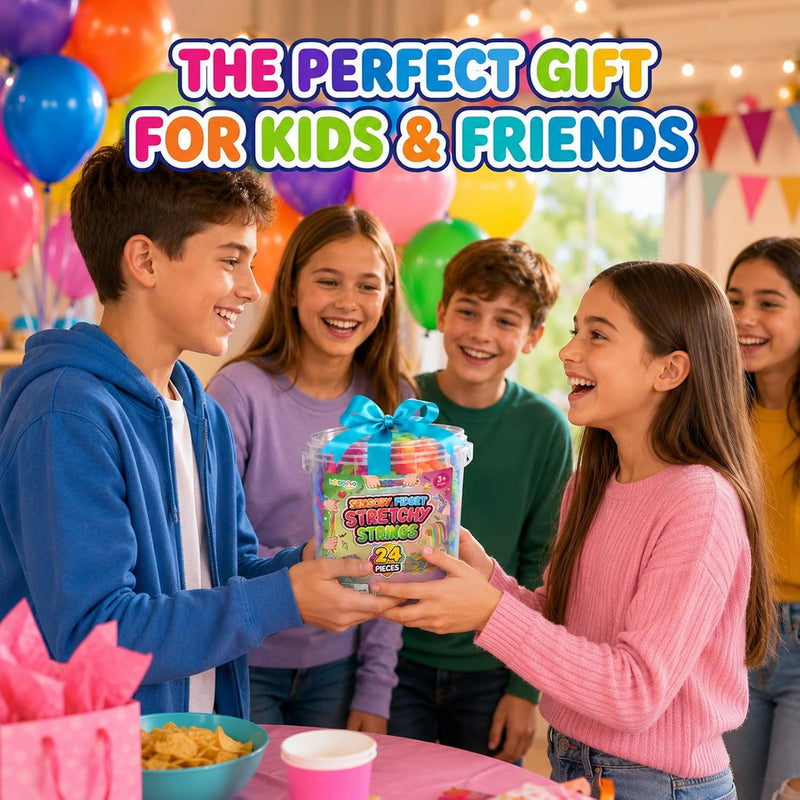 Sensory Autism Toys for Kids - Textured Stretchy Fidget Toys for Stress - Sensory Toys Special Needs for Autistic Toddlers Boys Girls Easter Baskets Stuffers Gifts, Treasure Prizes Classroom