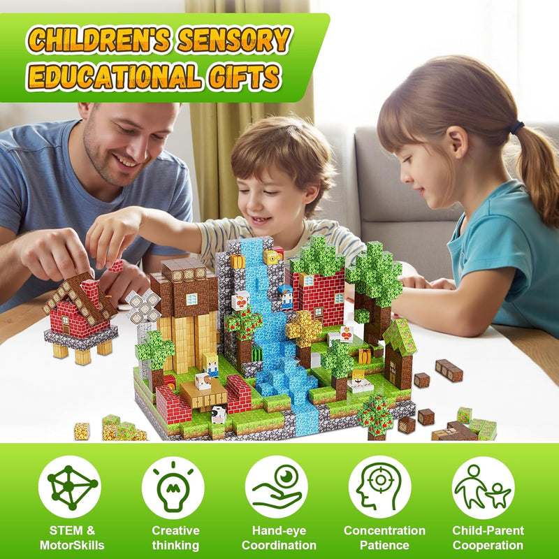 200PCS Magnetic Building Blocks Set, Magnetic Tiles for Kids, STEM Toys for Ages 3-10