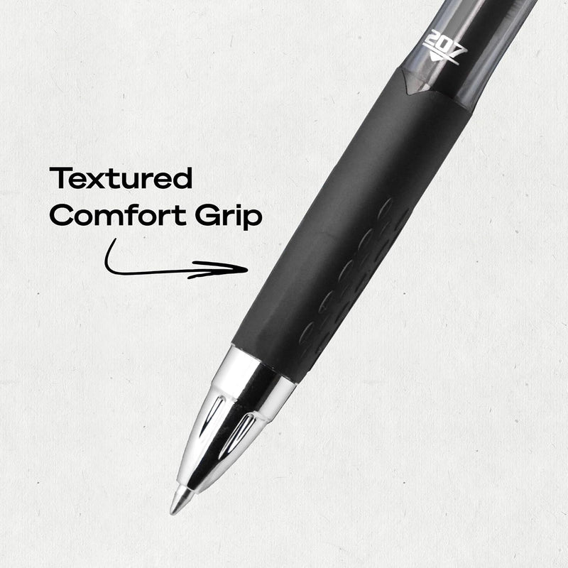 uniball™ 207 Gel Pens, Black Ink, 0.7mm Medium Point, Retractable, 12 Count, Smooth Writing, Fraud-Resistant, uni Super Ink™